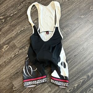 Men’s BETTY DESIGNS Padded Bibs Black and White cycling Bike Shorts XL